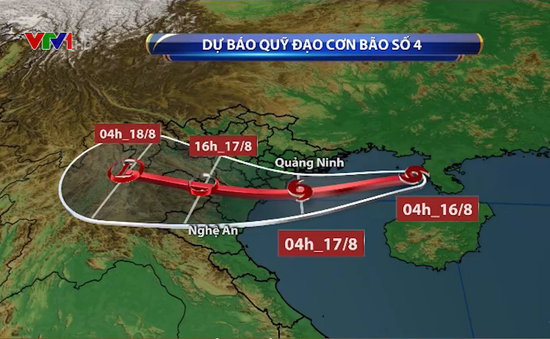 Bão số 4 di chuyển nhanh hướng về đất liền Việt Nam