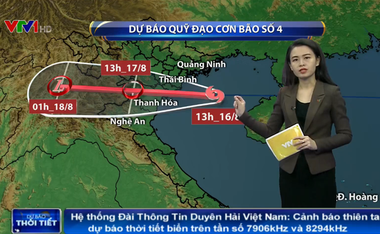 Bão số 4 giật cấp 11 ảnh hưởng trực tiếp khu vực Quảng Ninh - Nghệ An