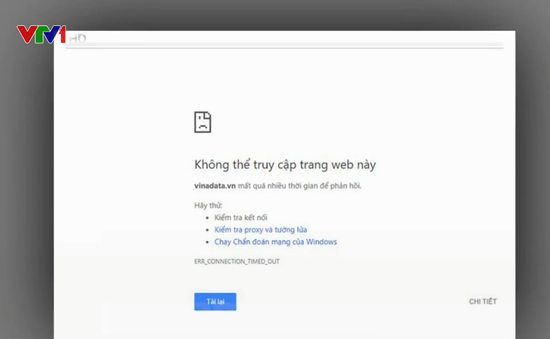 Hàng loạt website lớn ở Việt Nam gặp sự cố lỗi truy cập