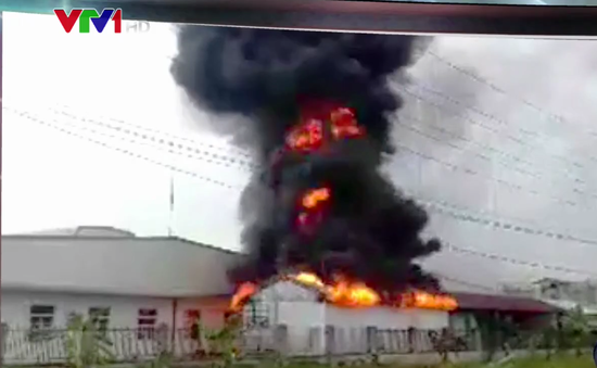 Cháy dữ dội ở KCN Tân Liên, Hải Phòng