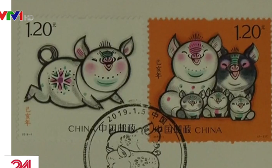 Trung Quốc phát hành bộ tem 12 con giáp mừng Tết Kỷ Hợi
