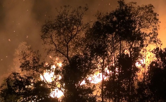 Cháy rừng trong nhiều giờ tại Điện Biên, nhiều người phải sơ tán