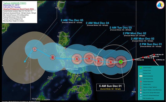 Philippines sơ tán dân phòng tránh bão Kammuri
