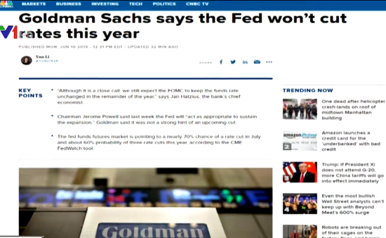 Goldman Sachs nghi ngờ khả năng FED hạ lãi suất