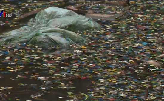 Cơ  sở tái chế nhựa xả thải gây ô nhiễm môi trường nghiêm trọng