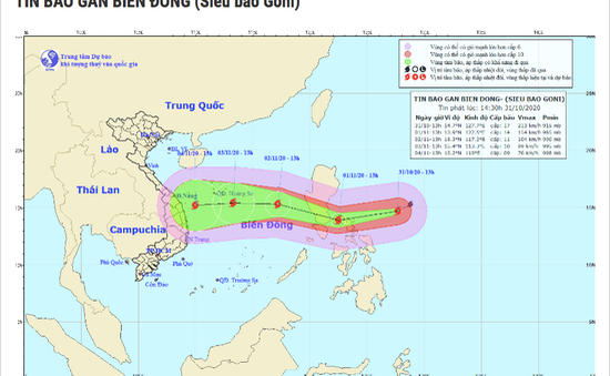 Siêu bão Goni sắp vào Biển Đông, có thể "càn quét" khu vực từ Thanh Hóa - Khánh Hòa