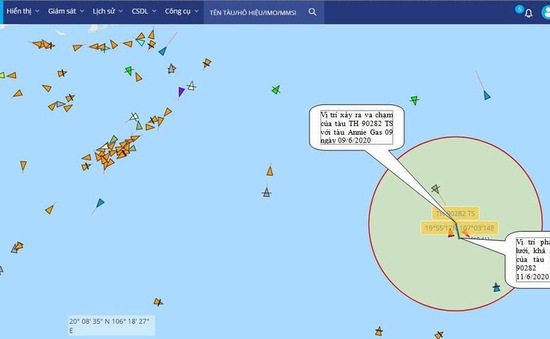 Vụ tàu cá va chạm tàu hàng tại Hải Phòng: Phát hiện đầu lưới đánh cá gần nơi tàu chìm