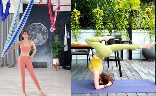 Quỳnh Nga khoe thân hình hoàn hảo khi tập yoga
