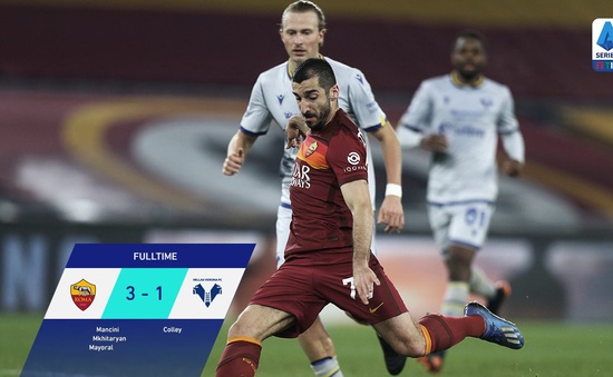 Roma 3-1 Hellas Verona: Mkhitaryan lập công