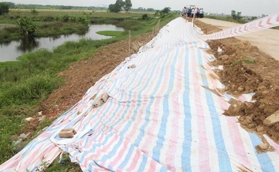Công bố tình huống khẩn cấp sự cố sụt lún mái đê tả sông Mã