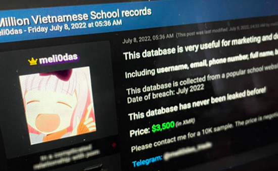 Bộ GD&ĐT lên tiếng về nghi vấn rao bán dữ liệu của 30 triệu người dùng Việt từ website giáo dục