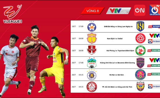 Vòng 8 V- League hấp dẫn đua tranh ngôi đầu bảng