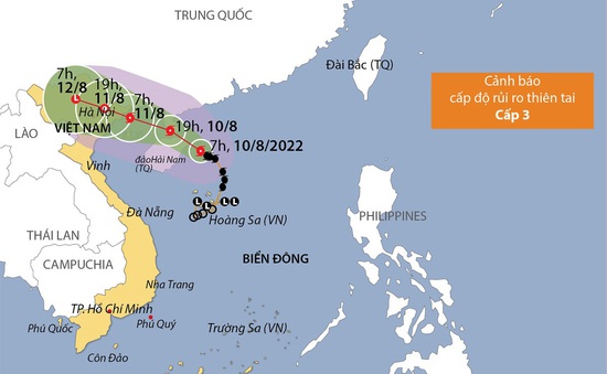 [Infographic] Đường đi của bão số 2 năm 2022 trên Biển Đông