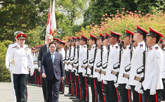 Lễ đón chính thức Thủ tướng Phạm Minh Chính thăm chính thức Cộng hòa Singapore