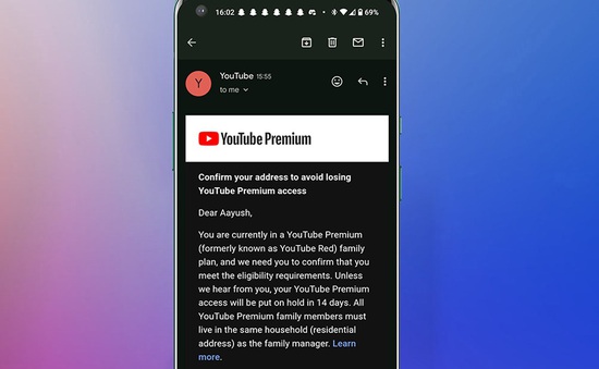 YouTube yêu cầu người dùng phải sống cùng nhau khi dùng gói Premium Family