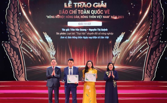 Trao Giải Báo chí toàn quốc về nông nghiệp, nông dân, nông thôn Việt Nam năm 2023​