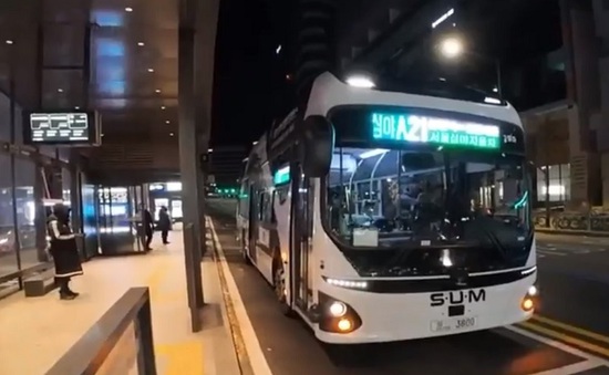 Xe bus tự lái ban đêm tại Hàn Quốc
