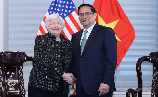 Thủ tướng Chính phủ Phạm Minh Chính tiếp Bộ trưởng Tài chính Hoa Kỳ Janet Yellen