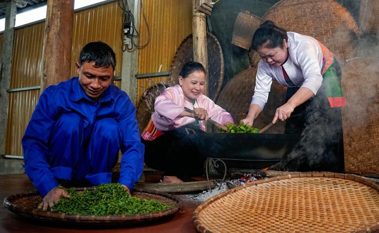 Cận cảnh quy trình sản xuất "thủ công" chè xanh Đinh Bát Tiên đặc sản Long Cốc (Phú Thọ)