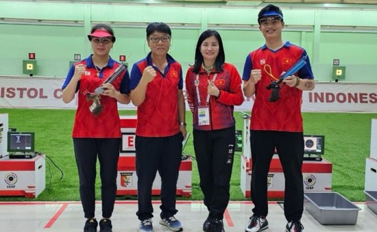 Quang Huy và Thu Vinh giành HCV giải bắn súng vô địch châu Á