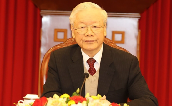 Tổng Bí thư Nguyễn Phú Trọng chúc mừng Chủ tịch Đảng Nhân dân Campuchia Hunsen