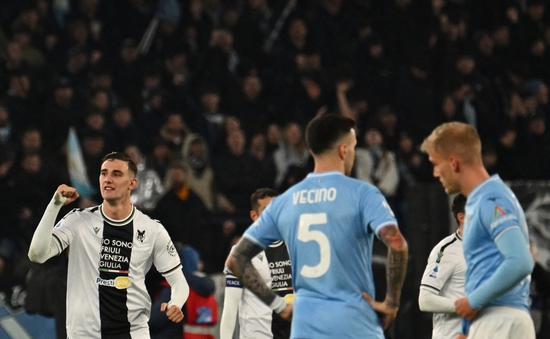 Lazio nhận thất bại trước Udinese trên sân nhà