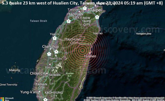 Đài Loan (Trung Quốc) rung chuyển với hơn 200 trận động đất, không có thiệt hại lớn được báo cáo