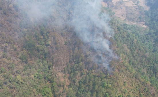 Huy động hơn 600 người chữa cháy rừng Điện Biên