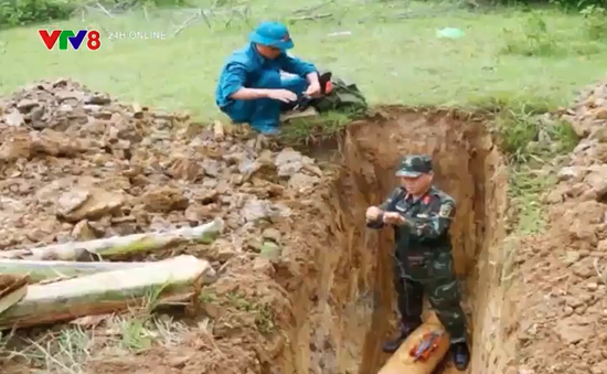 Hủy nổ thành công quả bom sót lại sau chiến tranh ở huyện Nam Đàn, tỉnh Nghệ An