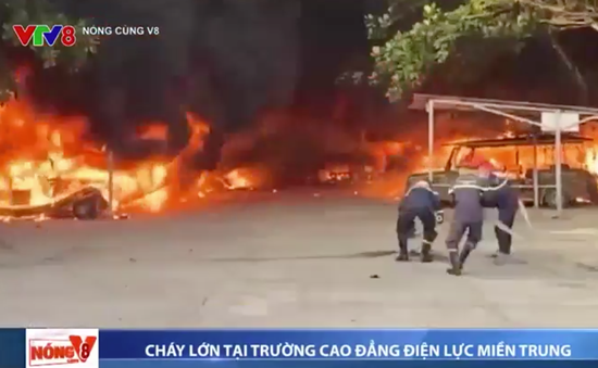 Quảng Nam: Cháy lớn tại trường Cao đẳng Điện lực miền Trung