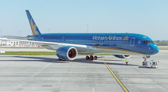 Vietnam Airlines' A350 takes off