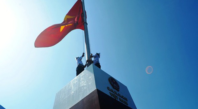 Flagpole inaugurated on northeast outpost island