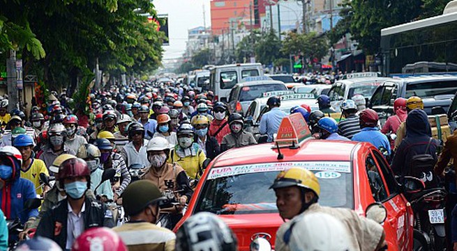 Road construction in Ho Chi Minh City turns rush-hour gridlock into daytime nightmare