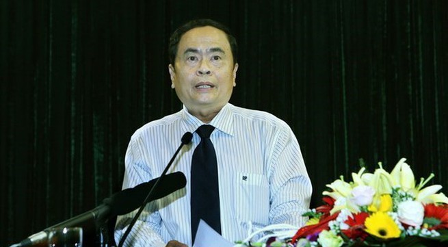 Vietnam Fatherland Front leader meets top legislator of Laos