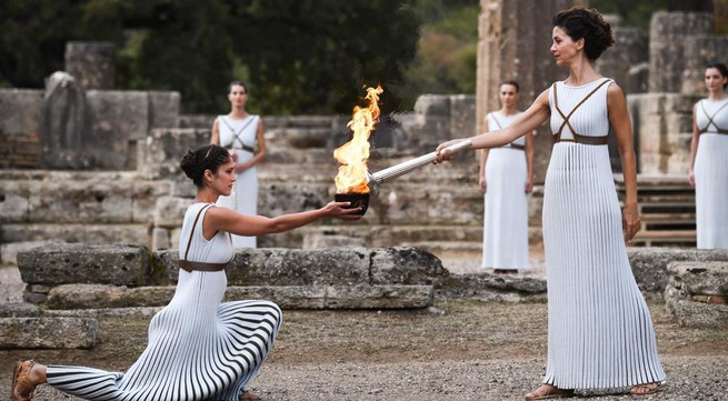 Ceremony for lighting of the 2018 winter Olympics flame