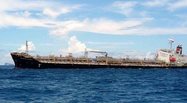 Chemical tanker, running aground off central Vietnam, rescued