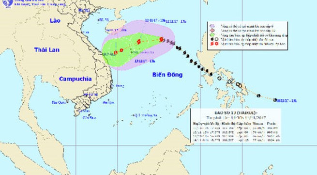 Tropical storm heads to Hoang Sa archipelago
