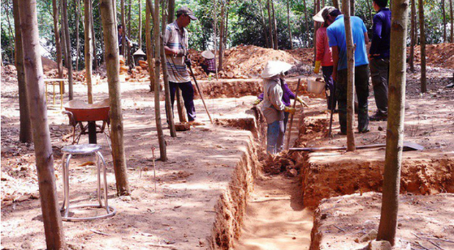 Ancient tower excavated in Binh Dinh province