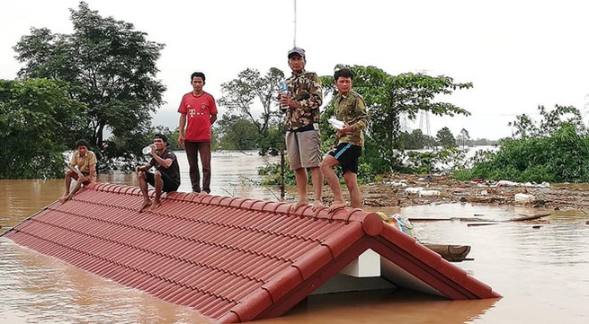 Hydropower dam collapses in Southern Laos