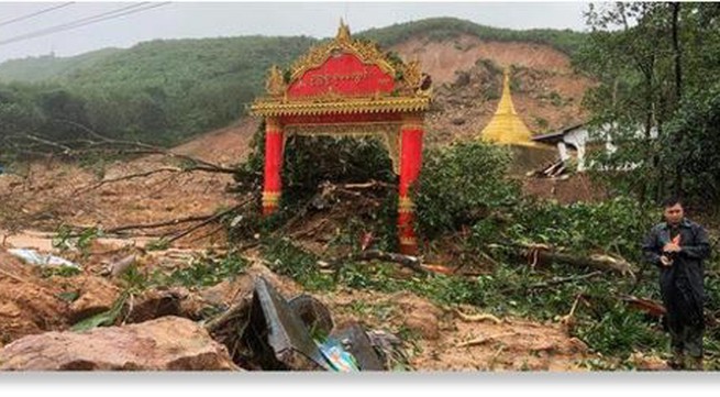 Myanmar: At least 15 killed in landslide by monsoon rain