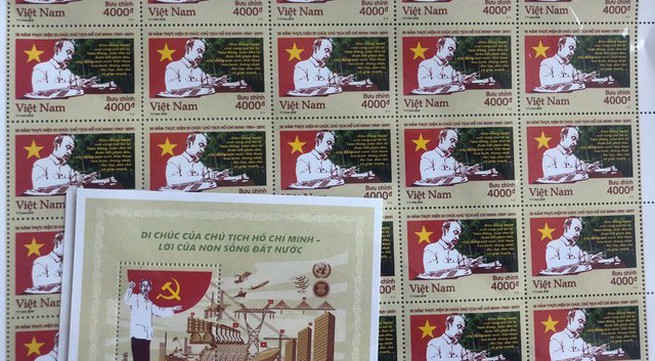 Stamp collection featuring Uncle Ho issued