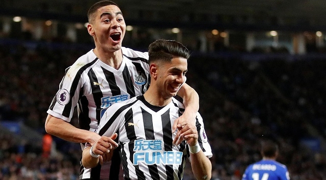 Newcastle win away with Perez header at Leicester