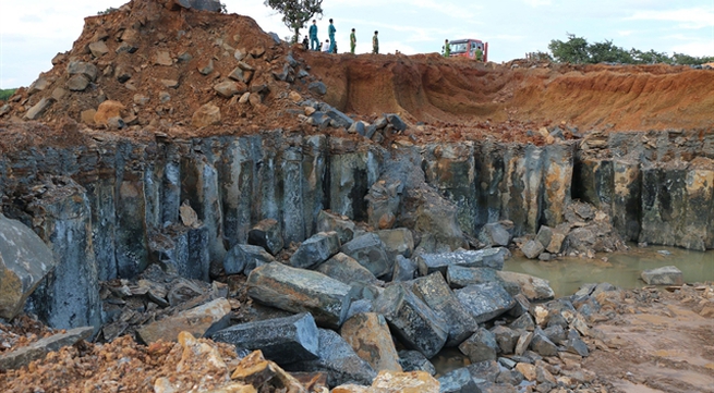 Illegal stone mining site discovered in Bình Phước