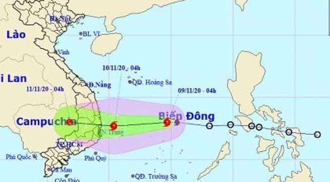 Storm Etau forms, heads towards central Vietnam