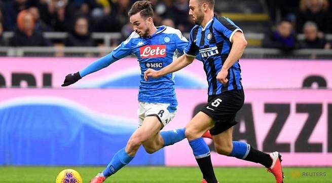 Ruiz cracker gives Napoli 1-0 Cup win at Inter