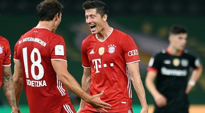 Bayern thrash Leverkusen 4-2 to win 20th German Cup title