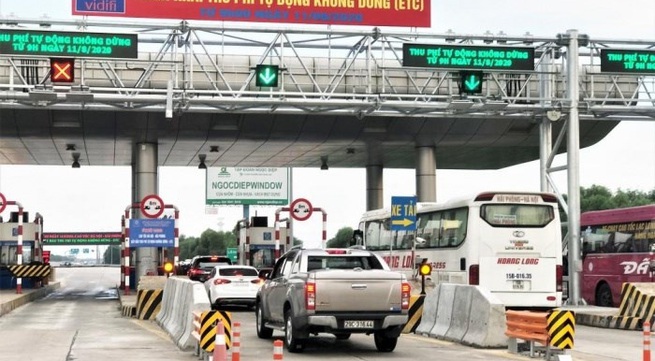 Electronic toll collection system launched on Hanoi-Hai Phong Expressway
