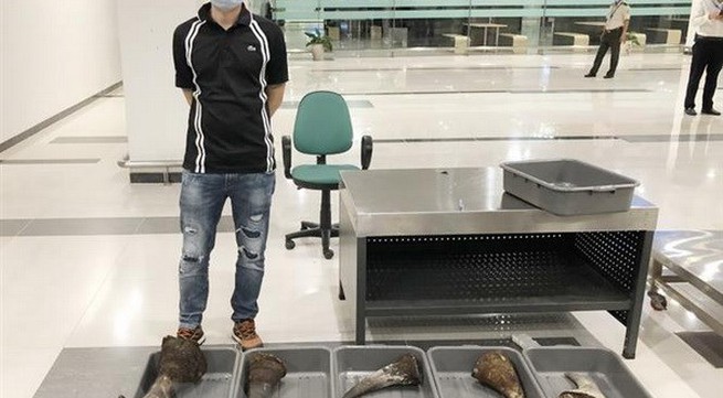 Nearly 30kg of rhino horn seized at Cần Thơ Airport