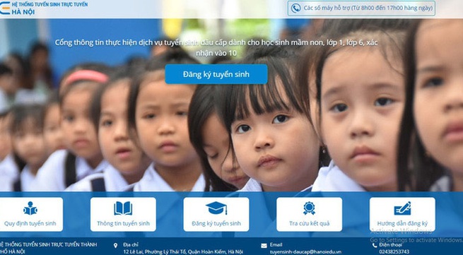 Hanoi supports online enrolment registration