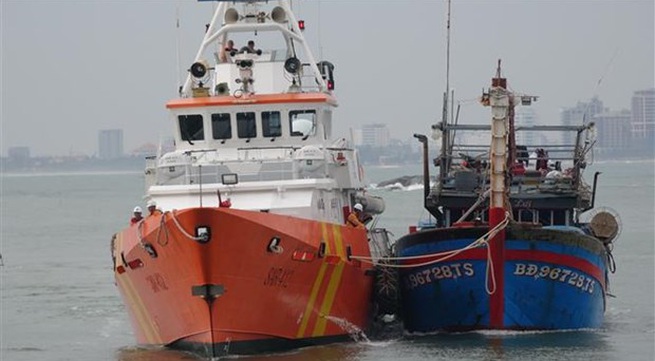 Fishing vessel in distress with 13 fishermen onboard brought ashore safely